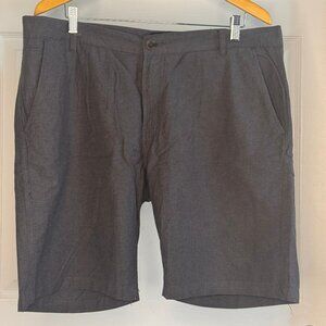Threadbare Men's Grey Cotton Flat-front Shorts w/ 9" Inseam